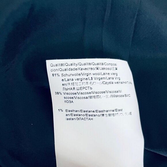 HUGO BOSS NAVY BLUE PUFF SLEEVE SHEATH DRESS- SIZE 2 - Picture 7 of 10